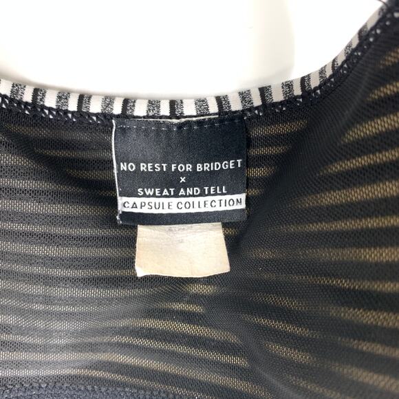 No Rest For Bridget Bralette Women's Approx Sz S Stripes Scoop Neck Multi Strap - Picture 5 of 6